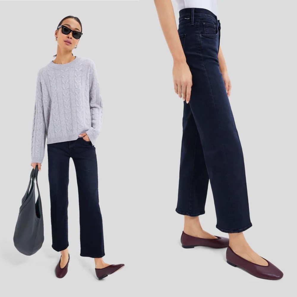 Mother Denim Rambler Wide Leg Mid Rise Dark Wash Jeans Size 26 Night in Venice - Picture 13 of 14